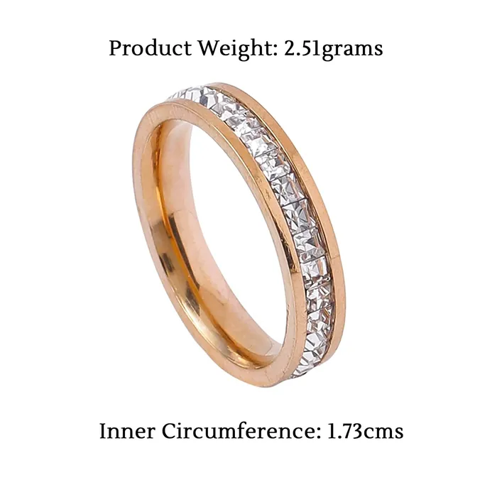 Yellow Chimes Rings for Women and Girls Crystal Ring Rose Gold Plated Crystal Studded Finger Ring for WomenBirthday Gift For girls and women Anniversary Gift for Wife Yellow Chimes Necklaces