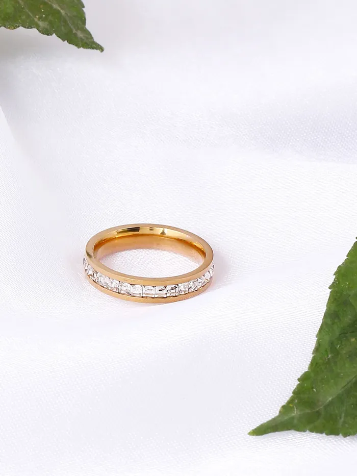 Yellow Chimes Rings for Women and Girls Crystal Ring Rose Gold Plated Crystal Studded Finger Ring for WomenBirthday Gift For girls and women Anniversary Gift for Wife Yellow Chimes Necklaces