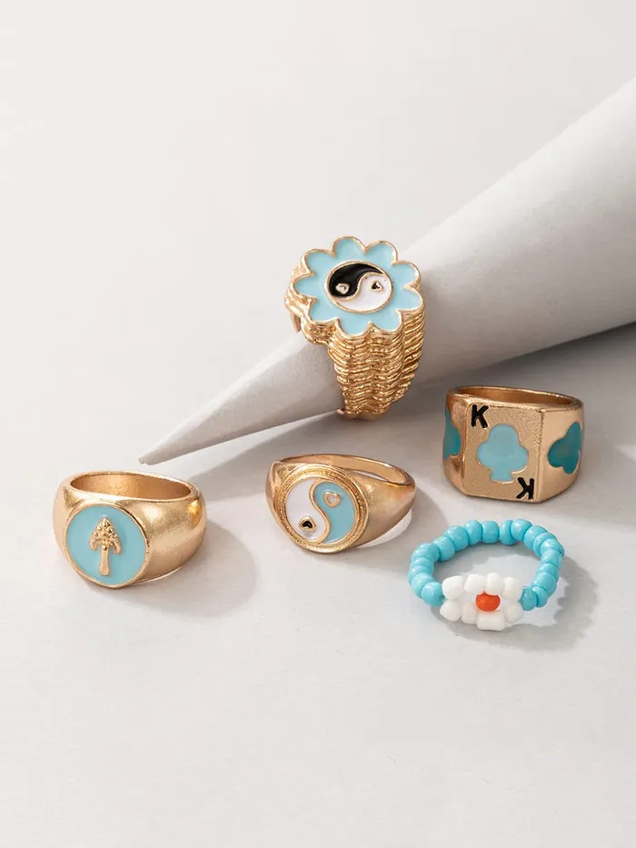 Yellow Chimes Rings for Women Girls Stack Rings for Girls Gold Tone Enamel Multi Designed Stack Ring for Women Birthday Gift For girls women Anniversary Gift for Wife Yellow Chimes Bracelets