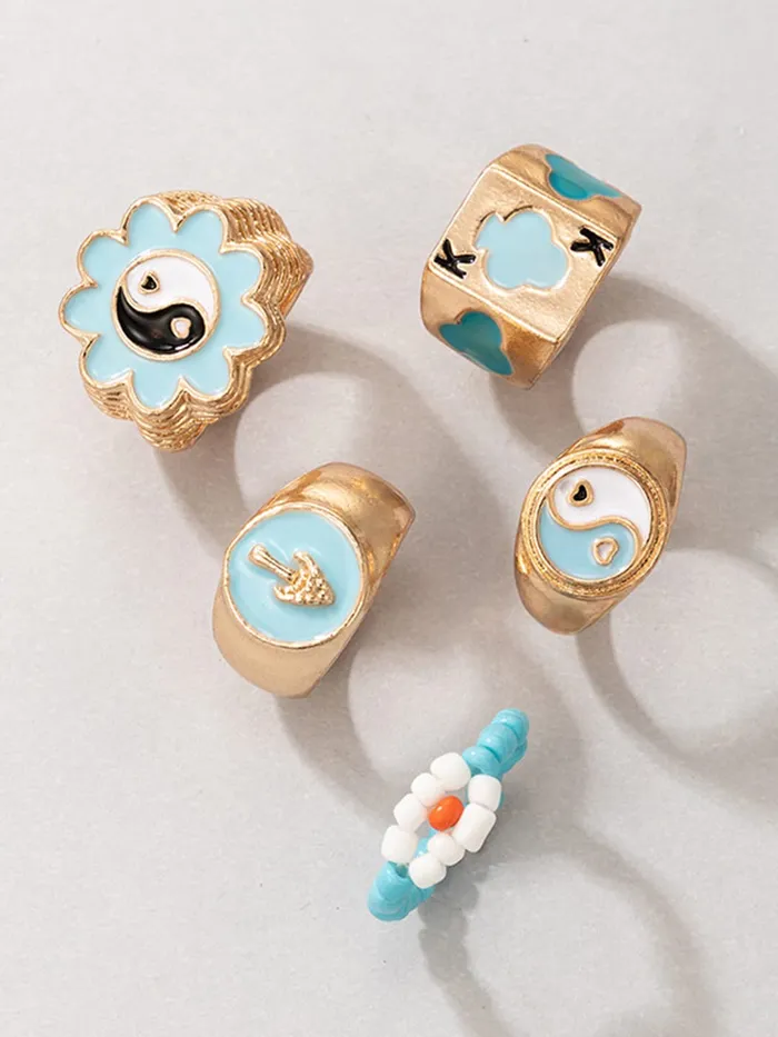 Yellow Chimes Rings for Women Girls Stack Rings for Girls Gold Tone Enamel Multi Designed Stack Ring for Women Birthday Gift For girls women Anniversary Gift for Wife Yellow Chimes Bracelets