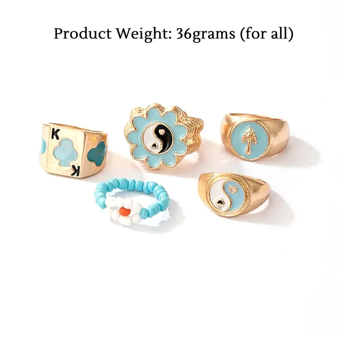 Yellow Chimes Rings for Women Girls Stack Rings for Girls Gold Tone Enamel Multi Designed Stack Ring for Women Birthday Gift For girls women Anniversary Gift for Wife Yellow Chimes Bracelets