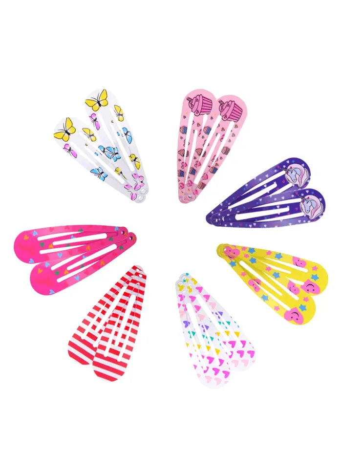 Yellow Chimes Rings Melbees by Yellow Chimes Hair Clips for Girls Kids Hair Clip Hair Accessories for Girls Babys 14 Pcs Printed Multicolor Snap Hair Clips Tic Tac Clips Hairclips for kids Baby Teens Toddlers