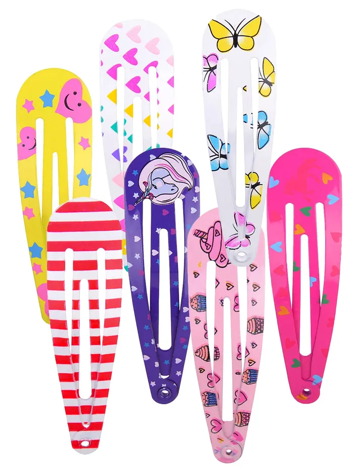 Yellow Chimes Rings Melbees by Yellow Chimes Hair Clips for Girls Kids Hair Clip Hair Accessories for Girls Babys 14 Pcs Printed Multicolor Snap Hair Clips Tic Tac Clips Hairclips for kids Baby Teens Toddlers