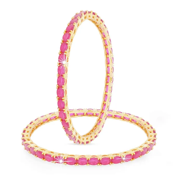 Yellow Chimes Rings Yellow Chimes Classic Pink ADAmerican Diamond Studded 18k Gold Plated Designer Oval 2 PCs Handcrafted Bangles Set for Women Girls 24 Yellow Chimes Rings Yellow Chimes Classic Pink ADAmerican Diamond Studded 18k Gold Plated Designer Oval 2 PCs Handcrafted Bangles Set for Women Girls 24
