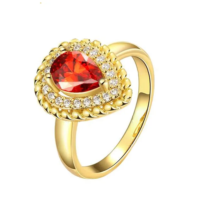 Yellow Chimes Rings Yellow Chimes Fashion Collection Red Drop Crystal Alloy Zircon GoldPlated Plated Ring for Women Girls Yellow Chimes Rings Yellow Chimes Fashion Collection Red Drop Crystal Alloy Zircon GoldPlated Plated Ring for Women Girls