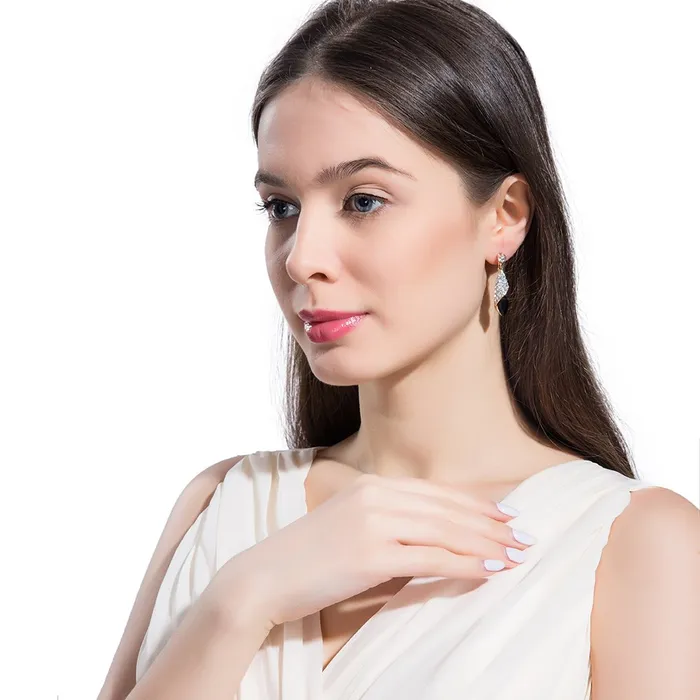 Yellow Chimes Rings Yellow Chimes Gold Plated Black Crystal Earrings for Women and Girls