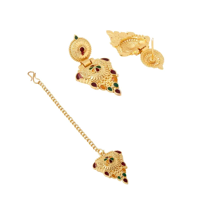 Yellow Chimes Rings Yellow Chimes Jewellery Set for Women and Girls One Gram Gold Jewellery Set for Women Gold Plated Necklace Set Long Haram Jewellery Set Birthday Gift for Girls Women Anniversary Gift for Wife