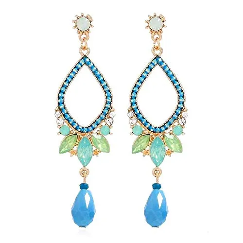 Yellow Chimes Rings Yellow Chimes Latest Opal Crystal Chandelier Drop Earrings for Women and Girls
