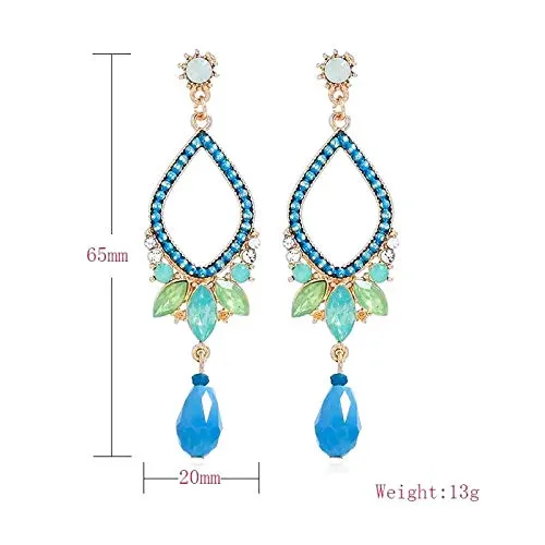 Yellow Chimes Rings Yellow Chimes Latest Opal Crystal Chandelier Drop Earrings for Women and Girls