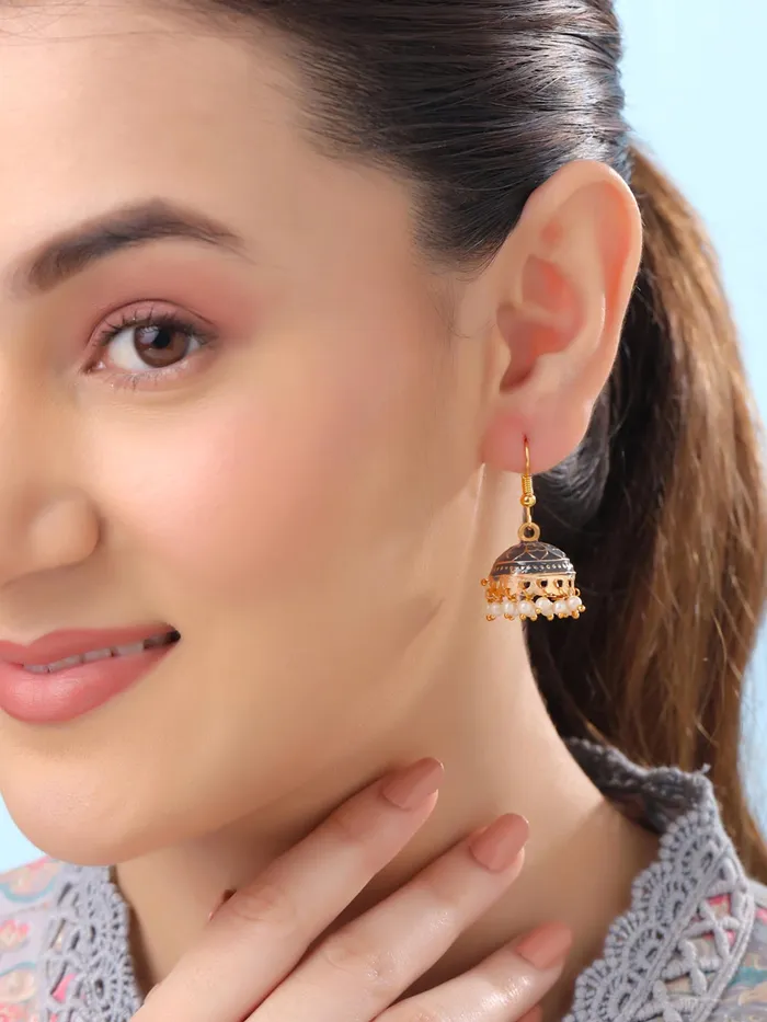 Yellow Chimes Rings Yellow Chimes Meenakari Jhumka Earrings for Women Traditional Jhumki Earrings Set for Girls Combo of 5 Pairs Jhumkas Ethnic Gold Plated Women Earrings Chic Reverie Birthday Gift For Girls