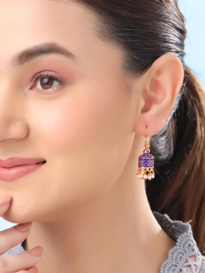 Yellow Chimes Rings Yellow Chimes Meenakari Jhumka Earrings for Women Traditional Jhumki Earrings Set for Girls Combo of 5 Pairs Jhumkas Ethnic Gold Plated Women Earrings Chic Reverie Birthday Gift For Girls