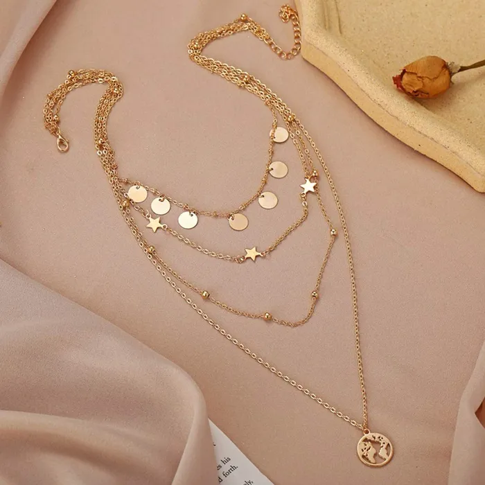 Yellow Chimes Rings Yellow Chimes Pearl Cross Fashion Multilayer Gold Toned Chain Choker Necklace Combo for Women and Girls