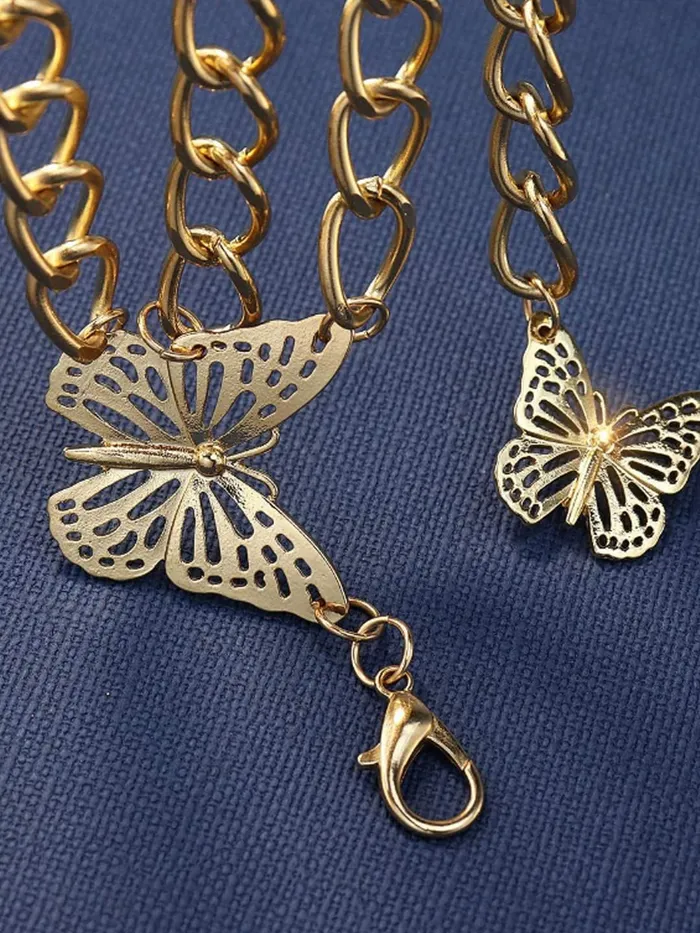 Yellow Chimes Waist Chain for Women Pearl studded Three layerd Golden Waist Chain for Women and Girls Yellow Chimes Bracelets