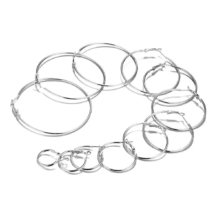 Yellow Chimes Yellow Chimes Combo Latest Collection Stylish Silver Plated Hoop Earrings Set for Women and Girls Earrings Yellow Chimes Yellow Chimes Combo Latest Collection Stylish Silver Plated Hoop Earrings Set for Women and Girls Earrings