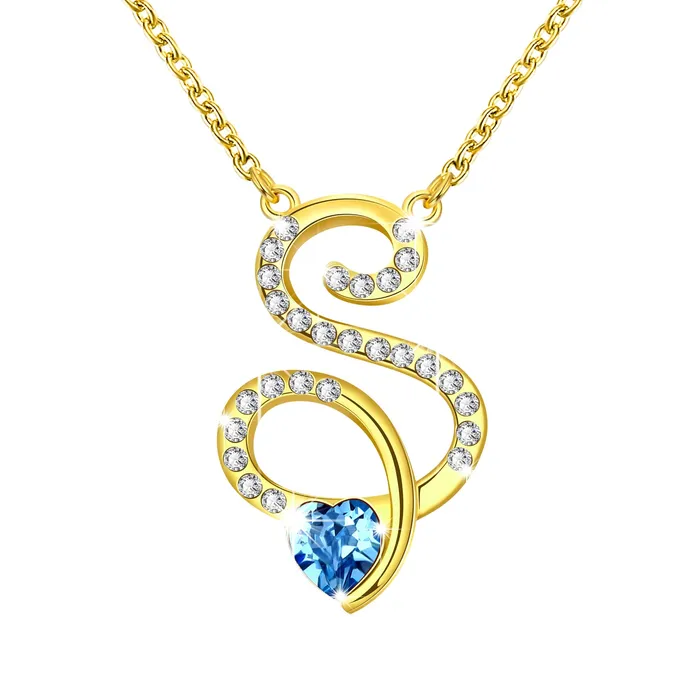 Yellow Chimes Yellow Chimes Crystals from Swarovski 22K Gold Plated Heart Crystal S Alphabet Pendant for Women and Girls Earrings Yellow Chimes Yellow Chimes Crystals from Swarovski 22K Gold Plated Heart Crystal S Alphabet Pendant for Women and Girls Earrings
