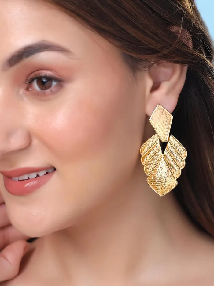 Yellow Chimes Yellow Chimes Drop Earrings for Women Fashion Earrings for Girls Gold Plated Leafy Shaped Drop Earrings Western Style Women Earrings Birthday Gift For Girls Anniversary Gift for Wife Earrings