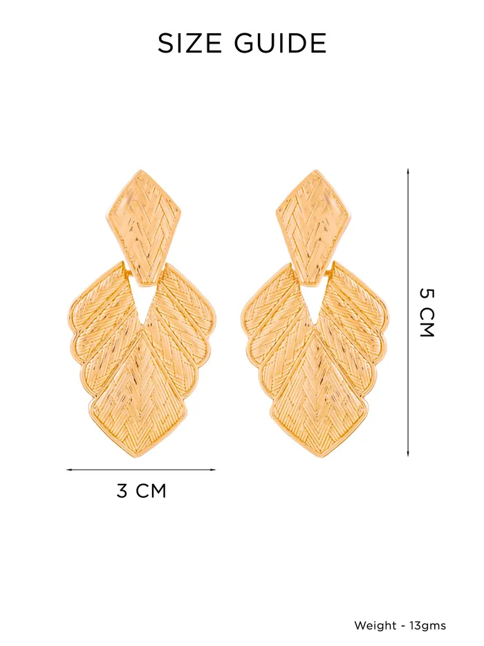 Yellow Chimes Yellow Chimes Drop Earrings for Women Fashion Earrings for Girls Gold Plated Leafy Shaped Drop Earrings Western Style Women Earrings Birthday Gift For Girls Anniversary Gift for Wife Earrings
