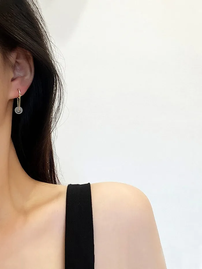 Yellow Chimes Yellow Chimes Earrings For Women Gold Tone Small Hoop With Hanging Chain White Pearl Drop Earrings For Women and Girls Earrings