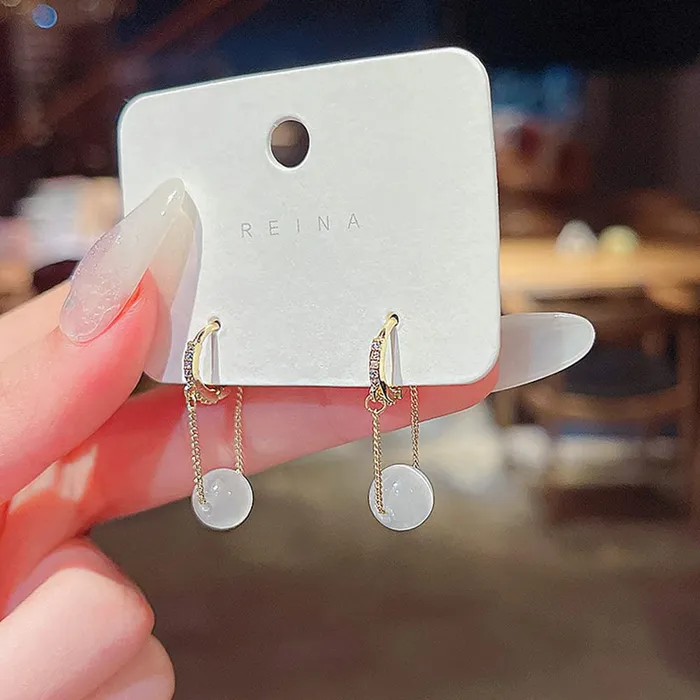 Yellow Chimes Yellow Chimes Earrings For Women Gold Tone Small Hoop With Hanging Chain White Pearl Drop Earrings For Women and Girls Earrings