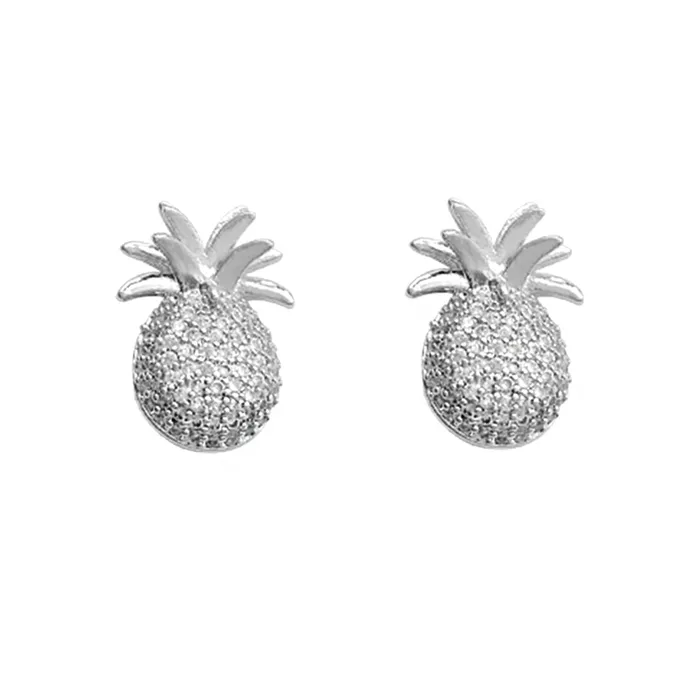 Yellow Chimes Yellow Chimes Earrings For Women Silver Toned Crystal Studded Pineapple Fruit Shape Stud Earrings For Women and Girls Necklaces Yellow Chimes Yellow Chimes Earrings For Women Silver Toned Crystal Studded Pineapple Fruit Shape Stud Earrings For Women and Girls Necklaces