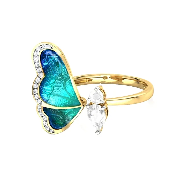 Yellow Chimes Yellow Chimes Elegant Gold Plated Green Butterfly Crystal Stud Earrings for Women and Girls Green Earrings