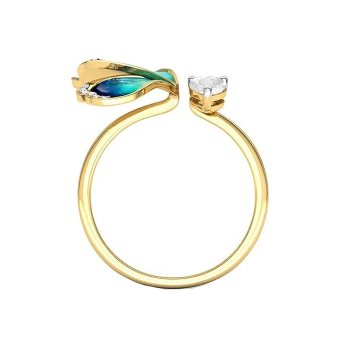 Yellow Chimes Yellow Chimes Elegant Gold Plated Green Butterfly Crystal Stud Earrings for Women and Girls Green Earrings