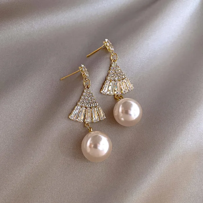 Yellow Chimes Yellow Chimes Elegant Latest Fashion Silver Plated White Floral Crystal designer Alloy Base Metal Drop Earrings Design 8 Necklaces