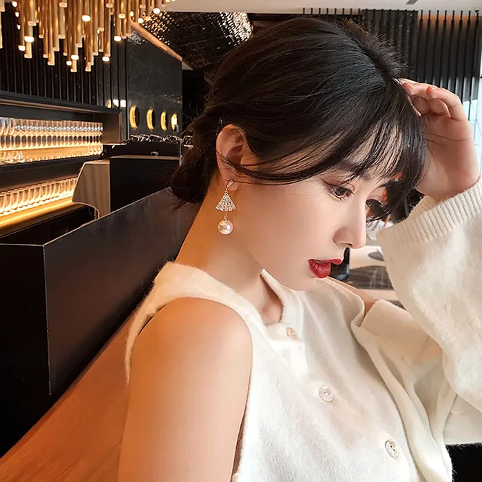 Yellow Chimes Yellow Chimes Elegant Latest Fashion Silver Plated White Floral Crystal designer Alloy Base Metal Drop Earrings Design 8 Necklaces