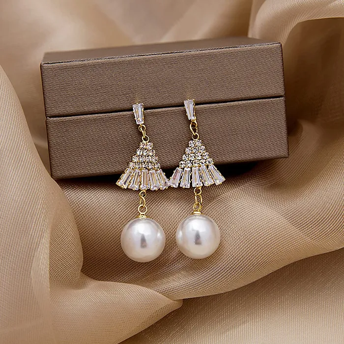 Yellow Chimes Yellow Chimes Elegant Latest Fashion Silver Plated White Floral Crystal designer Alloy Base Metal Drop Earrings Design 8 Necklaces