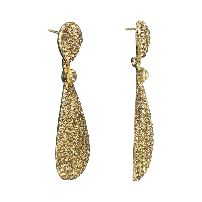 Yellow Chimes Yellow Chimes Golden Crystal Dangler Fancy Earrings for Women and Girls Necklaces