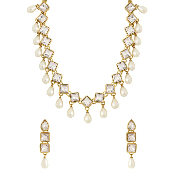 Yellow Chimes Yellow Chimes Jewellery Set for Women and Girls Kundan Necklace Set Gold Plated Kundan Studded Pearl Drop Choker Necklace Set Birthday Gift for girls and women Anniversary Gift for Wife Earrings Yellow Chimes Yellow Chimes Jewellery Set for Women and Girls Kundan Necklace Set Gold Plated Kundan Studded Pearl Drop Choker Necklace Set Birthday Gift for girls and women Anniversary Gift for Wife Earrings
