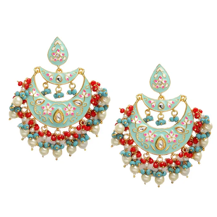Yellow Chimes Yellow Chimes Meenakari Chandbali Earrings Gold toned Traditional Blue Chand Bali Earrings for Women and Girls Rings Yellow Chimes Yellow Chimes Meenakari Chandbali Earrings Gold toned Traditional Blue Chand Bali Earrings for Women and Girls Rings