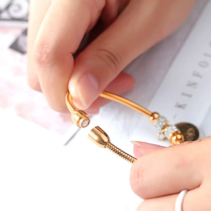 Yellow Chimes Yellow Chimes Rosegold Bracelet for Women Elegant Stainless Steel Rose Gold Plated Crystal Tree of Life Charm Kada Bracelet for Women and Girls Earrings