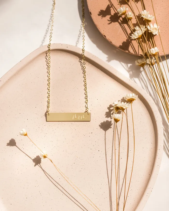 Zen and Zuri Necklaces Mom Bar Necklace
