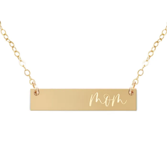 Zen and Zuri Necklaces Mom Bar Necklace