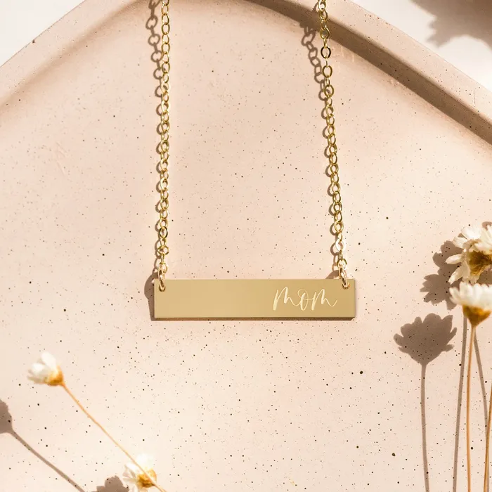Zen and Zuri Necklaces Mom Bar Necklace