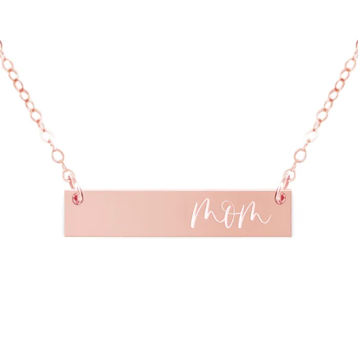 Zen and Zuri Necklaces Mom Bar Necklace