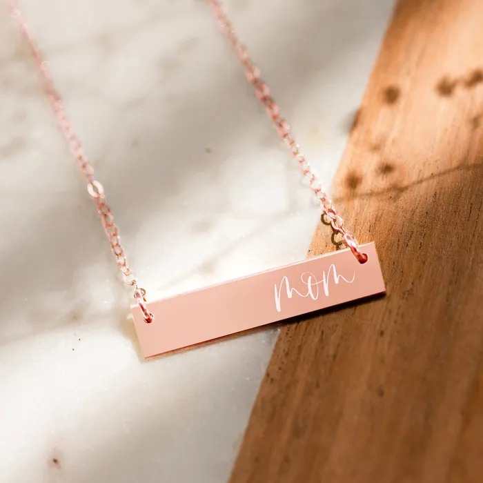 Zen and Zuri Necklaces Mom Bar Necklace