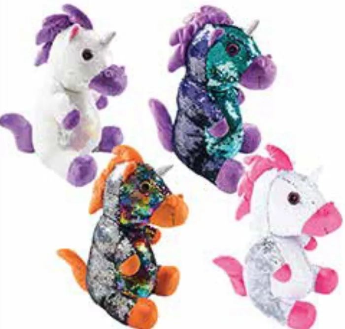 Zibbers Sequin Plush Unicorn Earrings