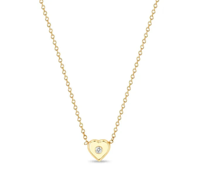 Zo Chicco Necklaces 14K DIAMOND NUGGET HEART PENDANT NECKLACE
