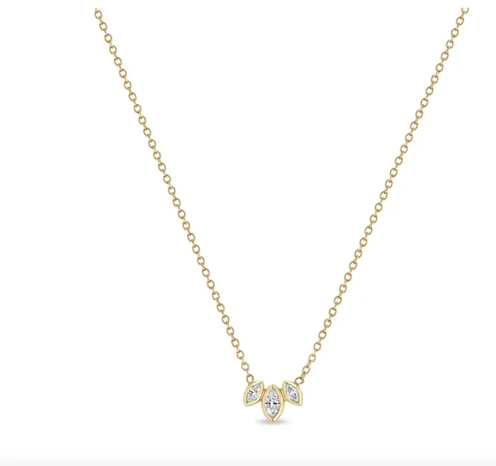 Zo Chicco Necklaces 14K MARQUISE DIAMOND FAN NECKLACE