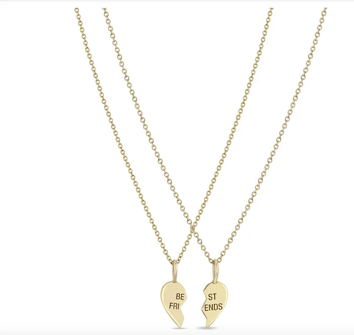Zo Chicco Necklaces 14K MIDI BITTY BEST FRIENDS HEART NECKLACE SET
