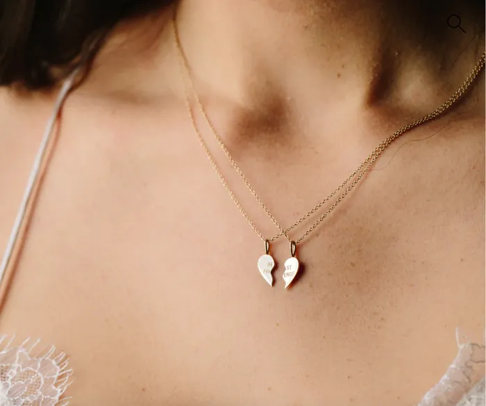 Zo Chicco Necklaces 14K MIDI BITTY BEST FRIENDS HEART NECKLACE SET