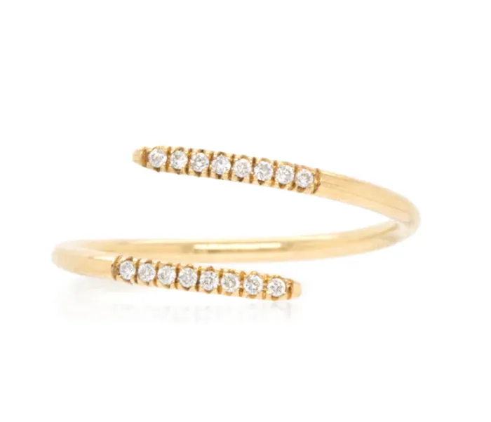 Zo Chicco Rings 14K PAV DIAMOND BYPASS RING
